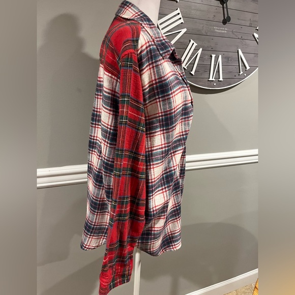 Women's American Eagle Plaid Flannel Button Down Long Sleeve Shirt - Siz… - Picture 8 of 15